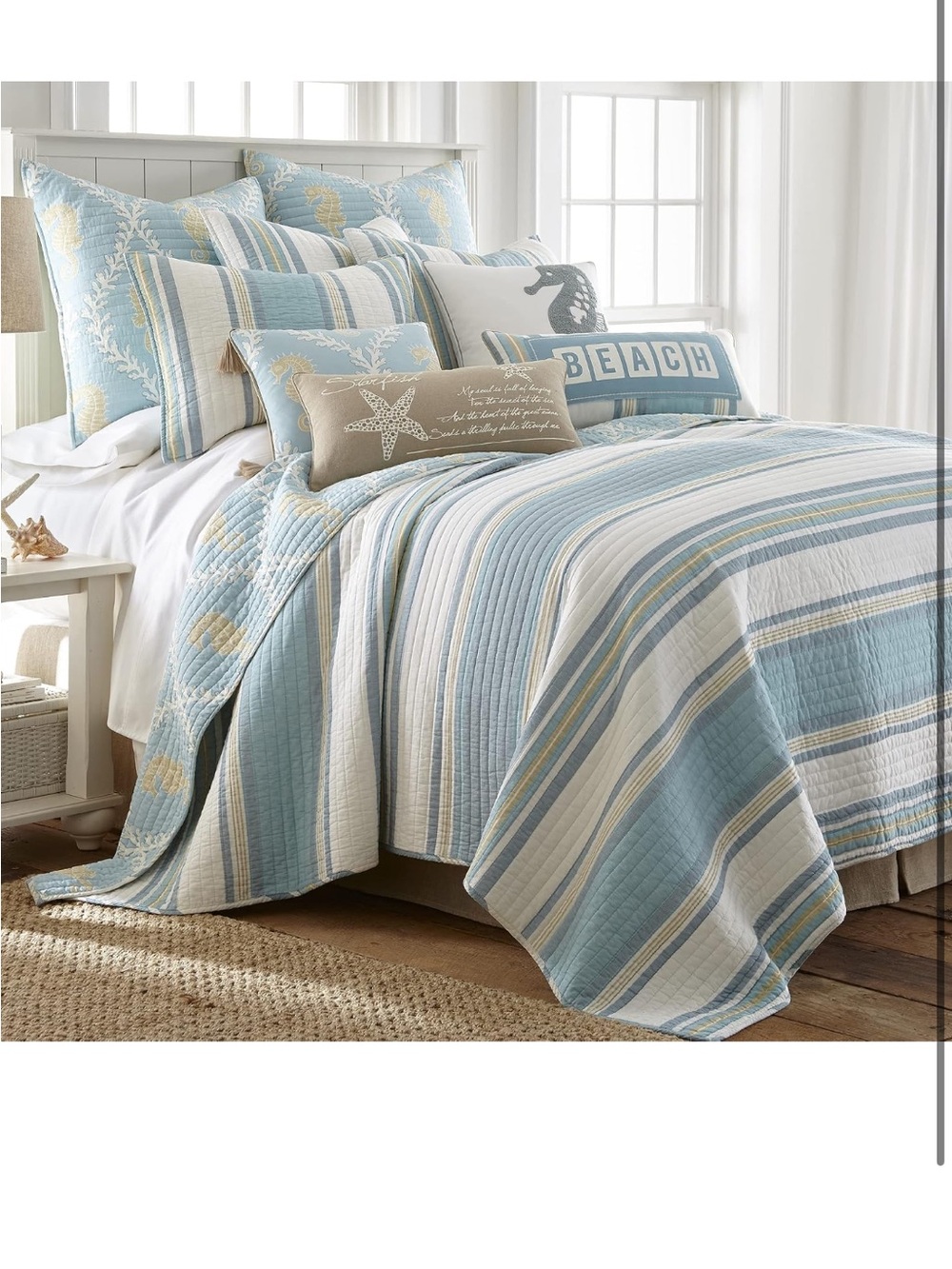 Levtex Home - Kailua Quilt Set - King Quilt + Two King Pillow Shams - Stripe